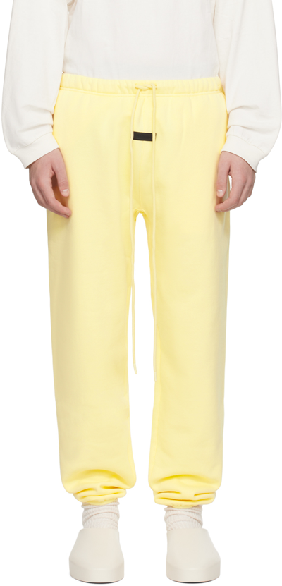 Essentials Yellow Drawstring Sweatpants In Garden Yellow