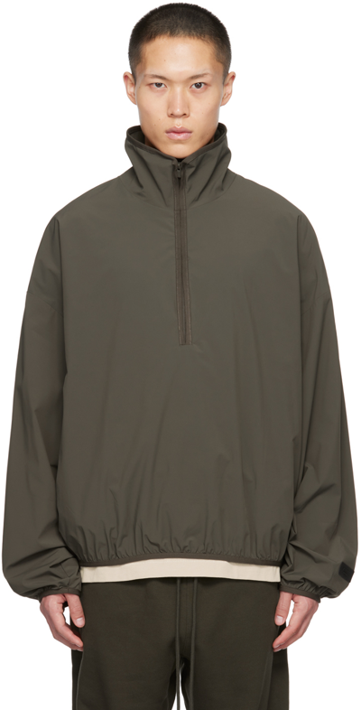 Essentials Grey Half-zip Sweatshirt In Ink