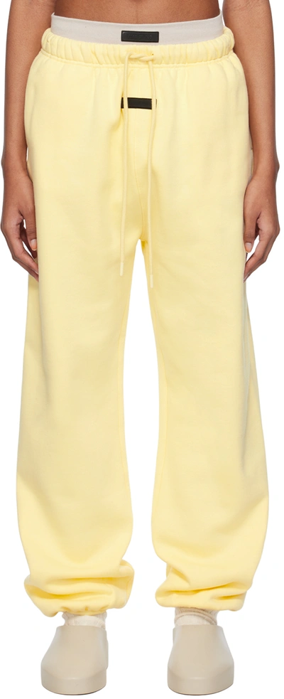 Essentials Yellow Drawstring Sweatpants In Garden Yellow