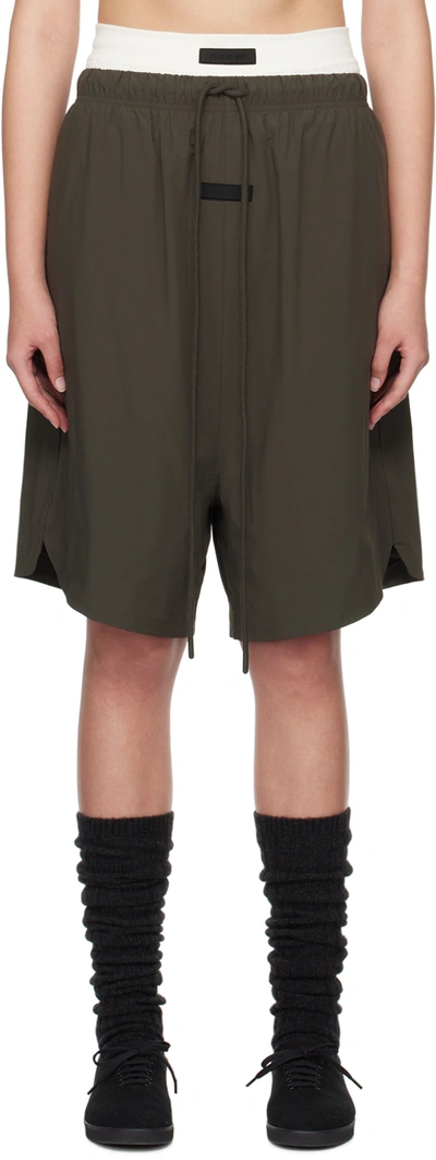 Essentials Gray Relaxed Shorts In Ink