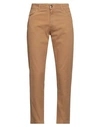 Liu •jo Man Man Pants Camel Size 34 Cotton, Elastane In Beige