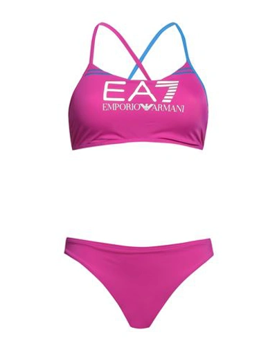Ea7 Woman Bikini Garnet Size S Polyamide, Elastane In Purple
