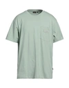 Napapijri Man T-shirt Sage Green Size Xl Cotton, Elastane