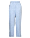 Peserico Woman Pants Light Blue Size 10 Linen