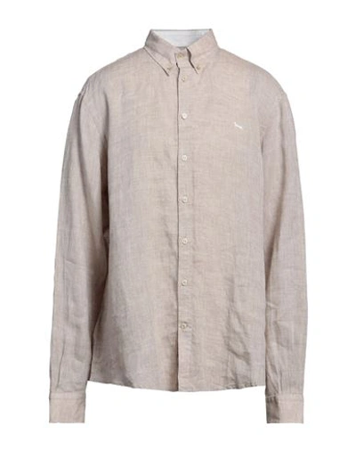Harmont & Blaine Man Shirt Beige Size L Linen In Beige