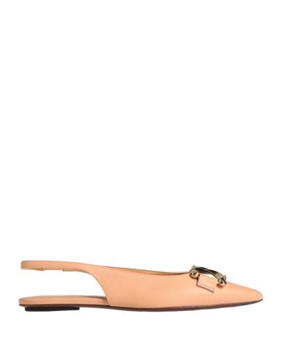 Tod's Woman Ballet Flats Blush Size 6.5 Soft Leather In Pink