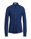 Drumohr Man Shirt Navy Blue Size Xl Cotton