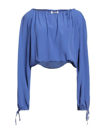 Mauro Grifoni Grifoni Woman Top Blue Size 2 Acetate, Silk