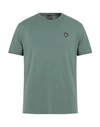 Ea7 Man T-shirt Sage Green Size L Cotton, Elastane