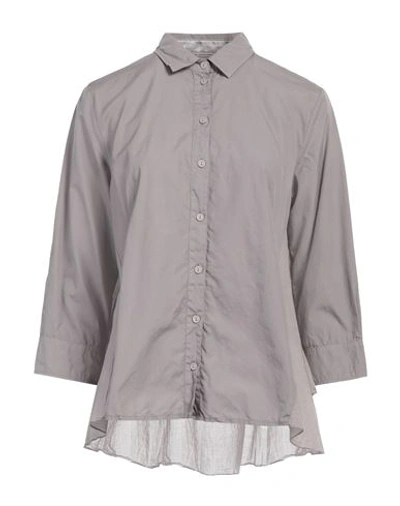 European Culture Woman Shirt Grey Size S Cotton, Elastane