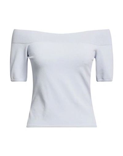Alexander Mcqueen Woman Sweater Sky Blue Size L Viscose, Polyester In Blue