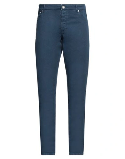 Brunello Cucinelli Man Pants Navy Blue Size 38 Cotton, Elastane