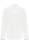 BRUNELLO CUCINELLI WIDE SLEEVE SHIRT WITH SHINY CUFF DETAILS
