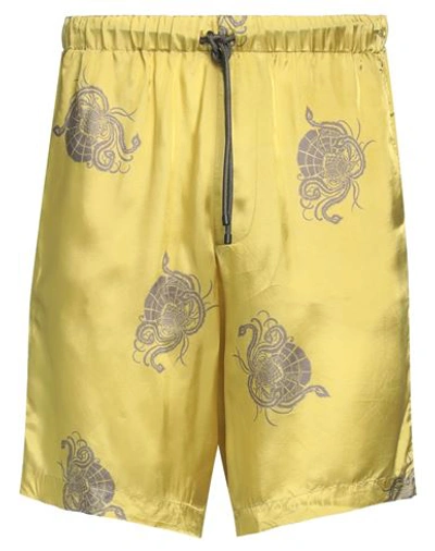 Dries Van Noten Man Shorts & Bermuda Shorts Mustard Size 30 Viscose In Yellow