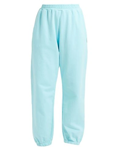 Haveone Woman Pants Sky Blue Size M Cotton In Blue