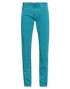 Jacob Cohёn Man Pants Turquoise Size 29 Cotton, Elastane In Blue