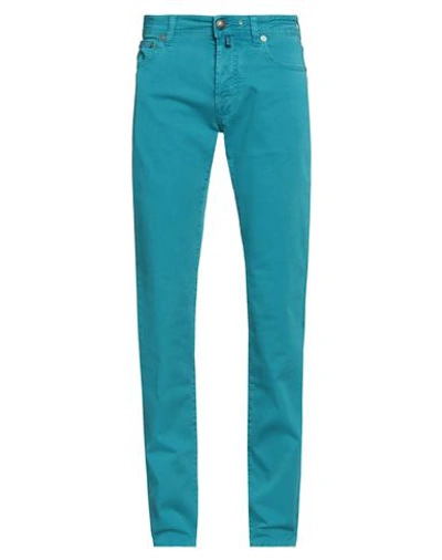 Jacob Cohёn Man Pants Turquoise Size 29 Cotton, Elastane In Blue