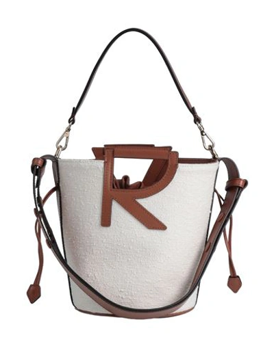 Roger Vivier Woman Shoulder Bag Ivory Size - Soft Leather, Textile Fibers In White