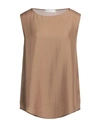 Fabiana Filippi Woman Top Brown Size 6 Polyester, Elastane, Ecobrass