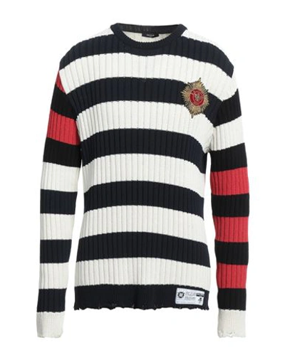 Balmain Man Sweater Midnight Blue Size L Virgin Wool, Polyamide, Copper, Viscose, Pvc - Polyvinyl Ch