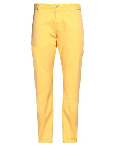 Jacob Cohёn Man Pants Yellow Size 40 Cotton, Lycra