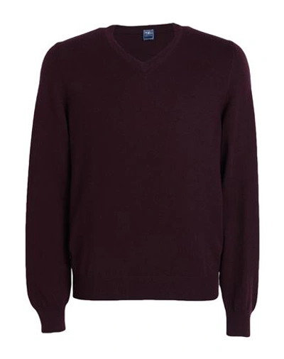 Fedeli Man Sweater Deep Purple Size 46 Cashmere