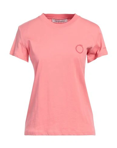 Trussardi Woman T-shirt Salmon Pink Size Xl Cotton