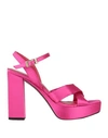 Marian Woman Sandals Fuchsia Size 9 Leather In Pink