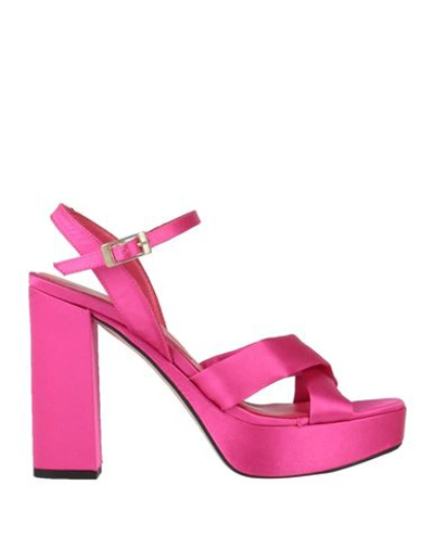 Marian Woman Sandals Fuchsia Size 9 Leather In Pink