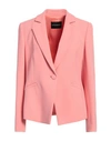 Emporio Armani Woman Blazer Coral Size 14 Viscose, Acetate, Elastane In Red