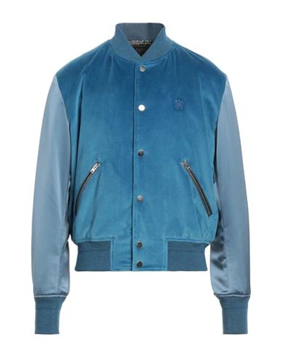 Amiri Man Jacket Blue Size 36 Cotton, Polyester