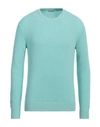 Malo Man Sweater Turquoise Size 40 Cashmere In Blue