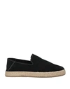 Tagliatore Man Espadrilles Black Size 7 Soft Leather