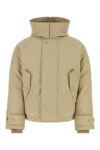 Ferragamo Beige Polyester Blend Padded Jacket In Beige O Tan