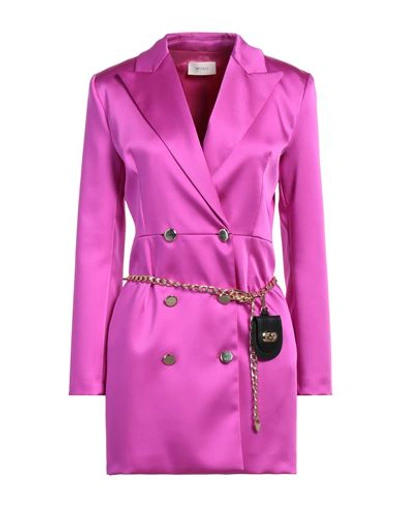 Vicolo Woman Mini Dress Fuchsia Size L Acetate, Viscose In Pink