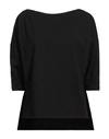 Snobby Sheep Woman T-shirt Black Size 6 Cotton, Elastane
