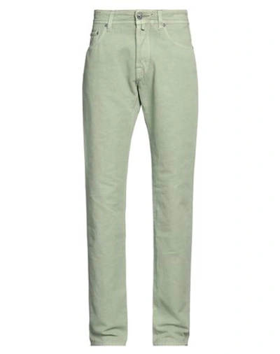 Jacob Cohёn Man Pants Green Size 32 Cotton, Linen In Green