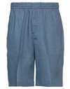 Liu •jo Man Man Shorts & Bermuda Shorts Slate Blue Size 26 Linen