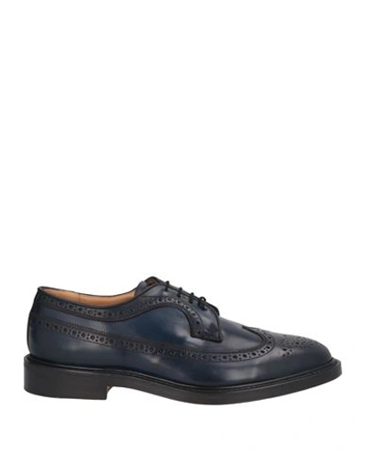 Tricker's Man Lace-up Shoes Midnight Blue Size 13 Leather In Blue