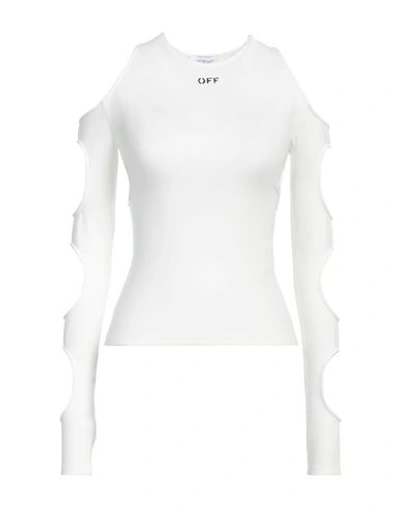 Off-white Woman T-shirt Ivory Size 4 Polyamide, Elastane