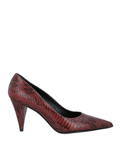Casadei Woman Pumps Brown Size 10 Leather In Brown