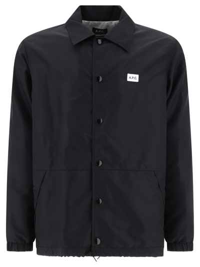 Apc Aleksi Logo-patch Shirt Jacket In Black