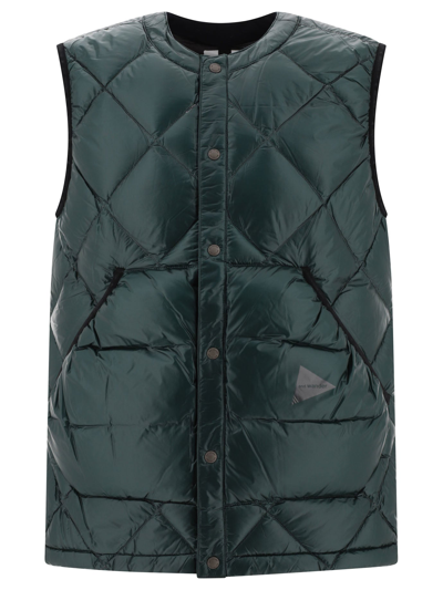 And Wander Green Diamond Stitch Down Waistcoat