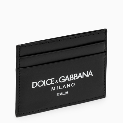 Dolce & Gabbana Dolce&gabbana Black Calfskin Card Holder With Logo