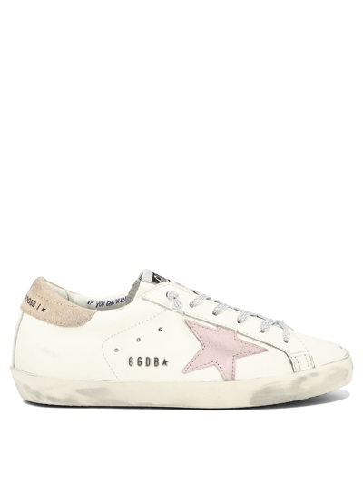 Golden Goose Super-star Sneakers In White Ice Orchid Pink Silver (white)