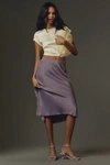 By Anthropologie The Tilda Slip Skirt In Purple