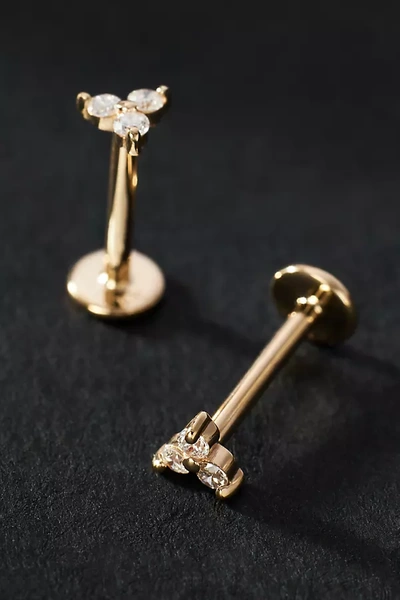 By Anthropologie Triple Diamond Cluster Post Earrings In Gold