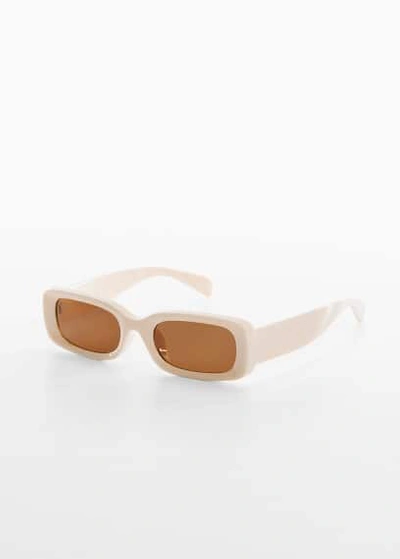 Mango Kids' Rectangular Sunglasses Off White