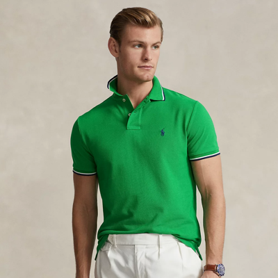 Ralph Lauren Classic Fit Mesh Polo Shirt In Preppy Green