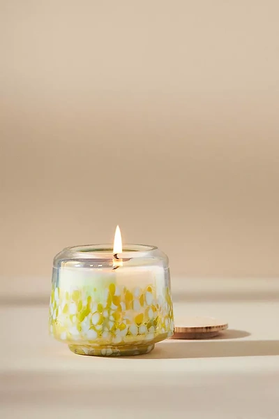 Anthropologie By  Fresh Hibiscus & Pink Guava Glass Jar Candle